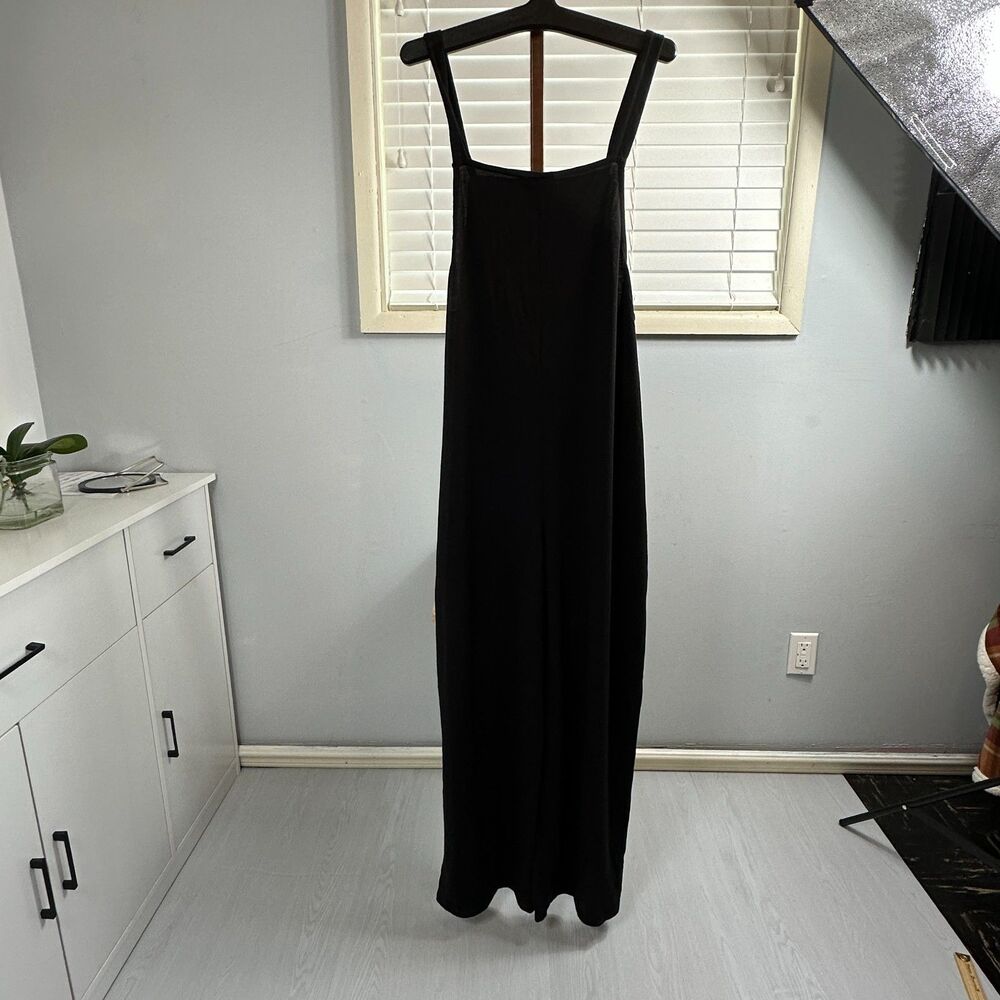 NWT Live To Be Spoiled Womens XL Black Wide Leg Overalls Jumpsuit Tie Straps